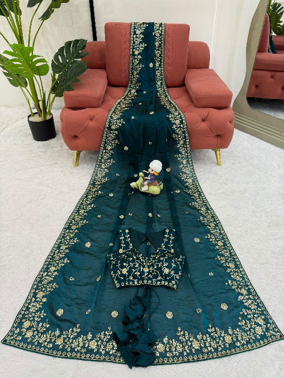 SP SERIES D.NO SP-89 WHOLESALE HEAVY FENDY SILK DESIGNER WEAR SAREES FOR WOMEN EXPORTER