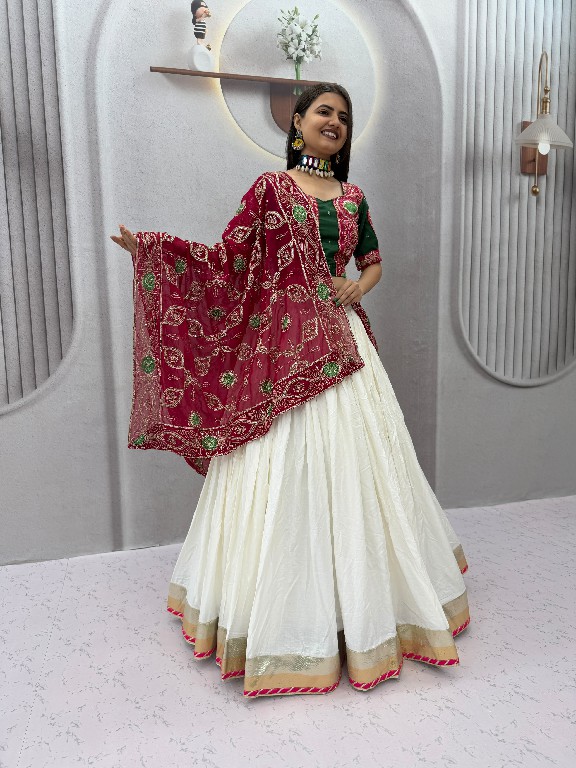 PRISHA CREATION D.NO PC-610 WHOLESALE READYMADE NAVRATRI UNIQUE STYLE LEHENGA CHOLI FOR EXPORT