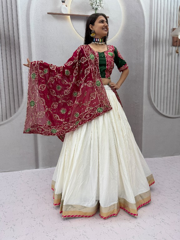PRISHA CREATION D.NO PC-610 WHOLESALE READYMADE NAVRATRI UNIQUE STYLE LEHENGA CHOLI FOR EXPORT