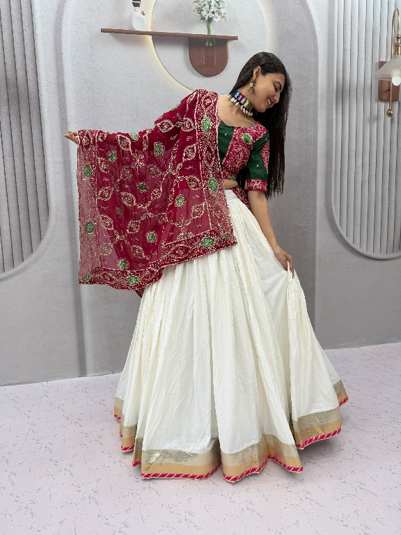 PRISHA CREATION D.NO PC-610 WHOLESALE READYMADE NAVRATRI UNIQUE STYLE LEHENGA CHOLI FOR EXPORT