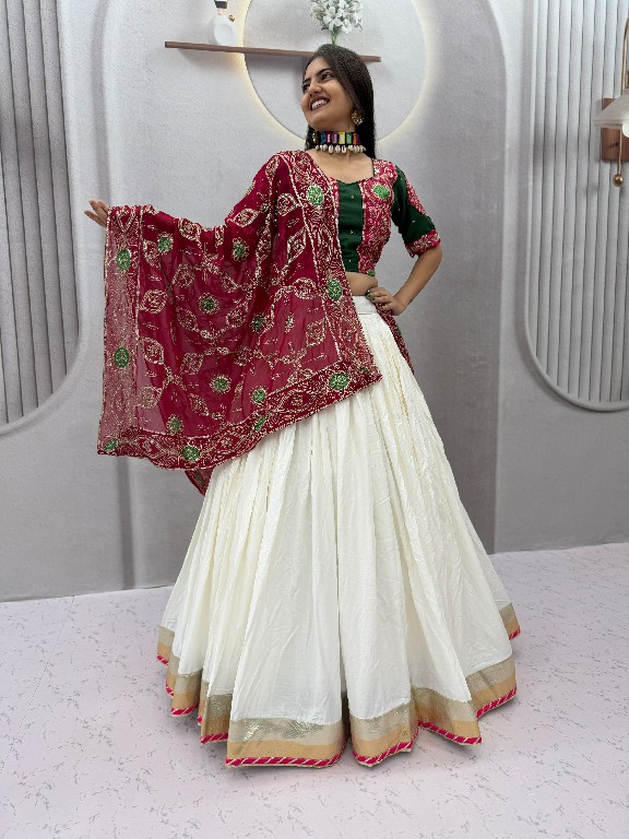 PRISHA CREATION D.NO PC-610 WHOLESALE READYMADE NAVRATRI UNIQUE STYLE LEHENGA CHOLI FOR EXPORT