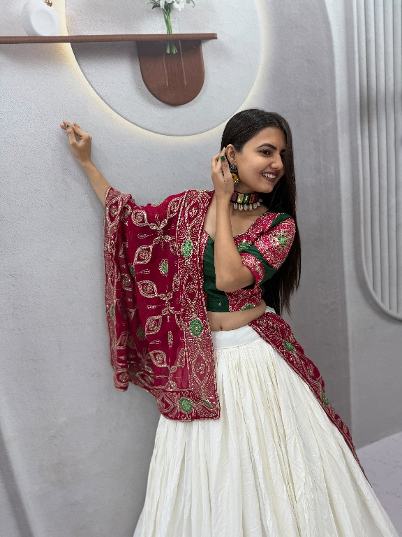 PRISHA CREATION D.NO PC-610 WHOLESALE READYMADE NAVRATRI UNIQUE STYLE LEHENGA CHOLI FOR EXPORT