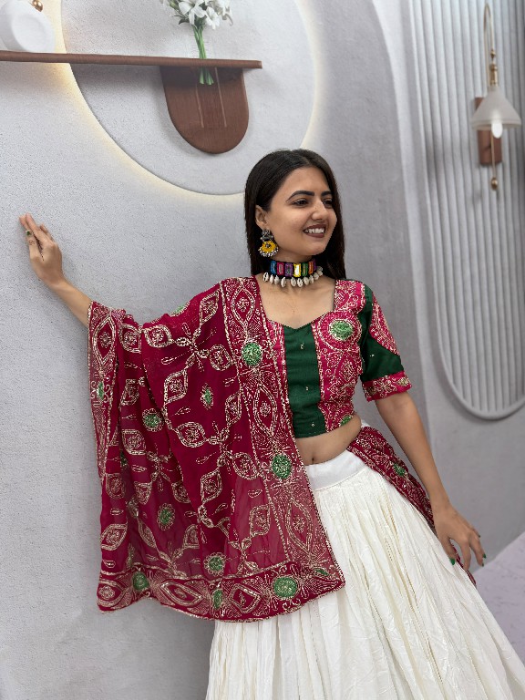 PRISHA CREATION D.NO PC-610 WHOLESALE READYMADE NAVRATRI UNIQUE STYLE LEHENGA CHOLI FOR EXPORT