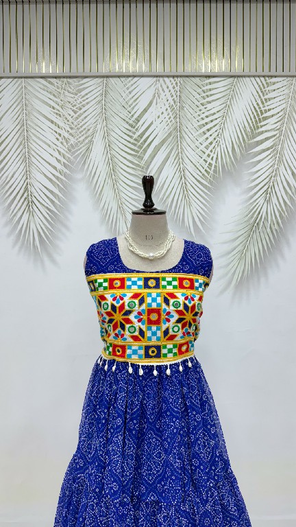 TEXTILEDEAL D.NO KD-10 WHOLESALE READYMADE GEORGETTE BANDHEJ PRINT NAVRATRI SPECIAL GOWN FOR EXPORT
