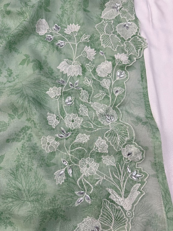 TEXTILEDEAL D.NO 6054 WHOLESALE READYMADE ORGANZA DESIGNER 3 PCS SUITS FOR EXPORT