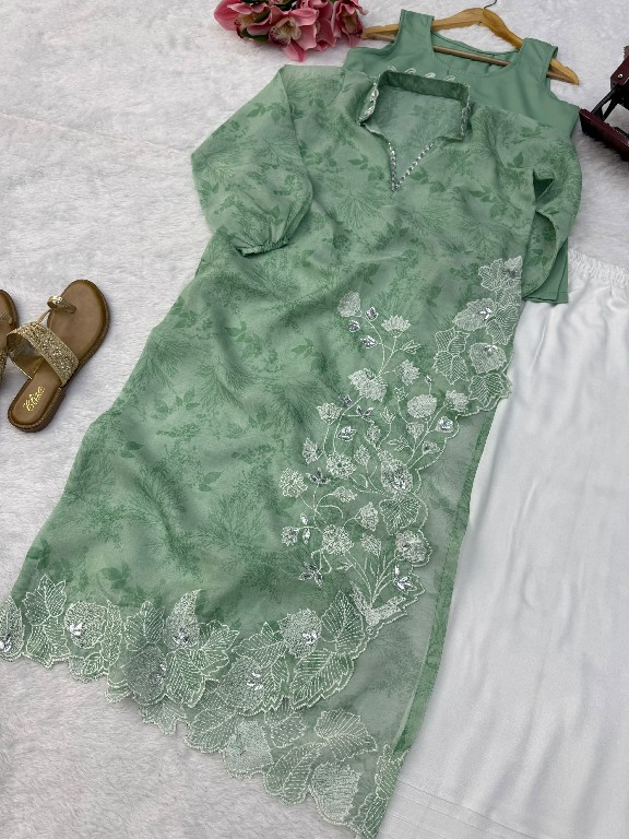 TEXTILEDEAL D.NO 6054 WHOLESALE READYMADE ORGANZA DESIGNER 3 PCS SUITS FOR EXPORT