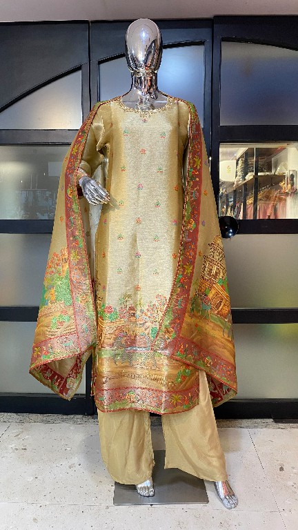 POONAM DESIGNER D.NO P96-P97 WHOLESALE READYMADE GIRAFFE VISCOSE SILK FESTIVE WEAR 3 PCS COMBO SET SUITS EXPORTER