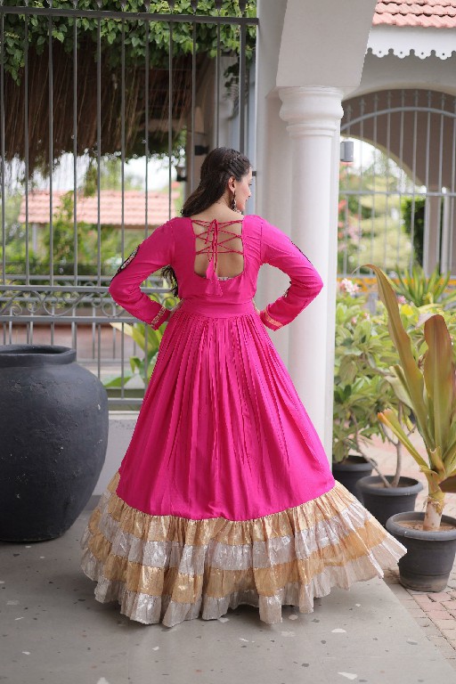 TEXTILEDEAL D.NO LW-9345 WHOLESALE READYMADE RAYON KUTCHI GAMTHI WORK NAVRATRI SPECIAL GOWN FOR WOMEN ONLINE