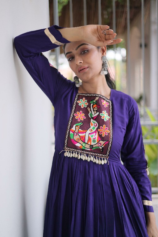 TEXTILEDEAL D.NO LW-9345 WHOLESALE READYMADE RAYON KUTCHI GAMTHI WORK NAVRATRI SPECIAL GOWN FOR WOMEN ONLINE