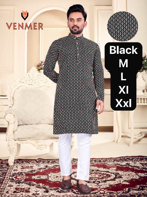 VENMER LAUNCH READYMADE COTTON SILK MULTI COLOR THREAD WORK KURTA PYJAMA FOR MEN ONLINE