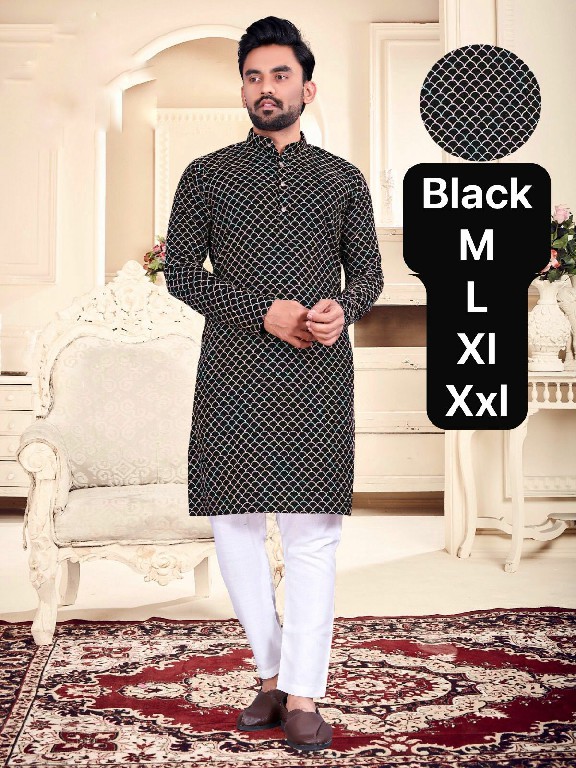 VENMER LAUNCH READYMADE COTTON SILK MULTI COLOR THREAD WORK KURTA PYJAMA FOR MEN ONLINE