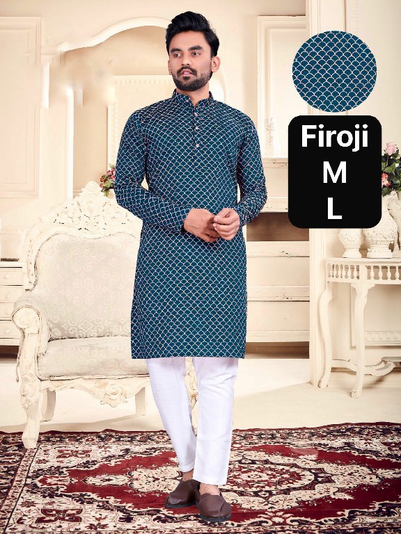 VENMER LAUNCH READYMADE COTTON SILK MULTI COLOR THREAD WORK KURTA PYJAMA FOR MEN ONLINE