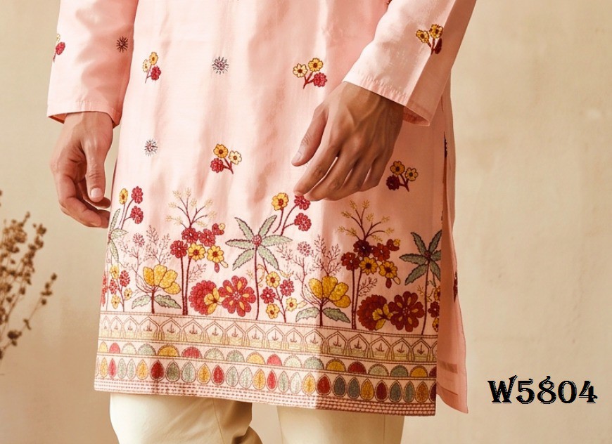 OUTLUK WEDDING COLLECTION VOL 58 WHOLESALE READYMADE EMBROIDERY WORK DESIGNER KURTA WITH PANT FOR MEN SUPPLIER