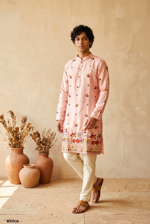 OUTLUK WEDDING COLLECTION VOL 58 WHOLESALE READYMADE EMBROIDERY WORK DESIGNER KURTA WITH PANT FOR MEN SUPPLIER