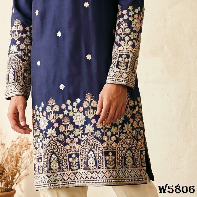 OUTLUK WEDDING COLLECTION VOL 58 WHOLESALE READYMADE EMBROIDERY WORK DESIGNER KURTA WITH PANT FOR MEN SUPPLIER