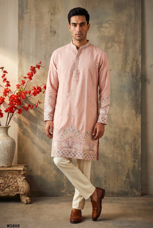 OUTLUK WEDDING COLLECTION VOL 58 WHOLESALE READYMADE EMBROIDERY WORK DESIGNER KURTA WITH PANT FOR MEN SUPPLIER