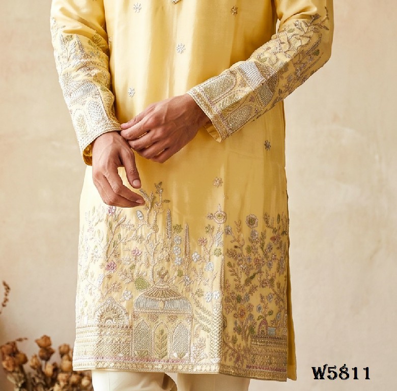OUTLUK WEDDING COLLECTION VOL 58 WHOLESALE READYMADE EMBROIDERY WORK DESIGNER KURTA WITH PANT FOR MEN SUPPLIER
