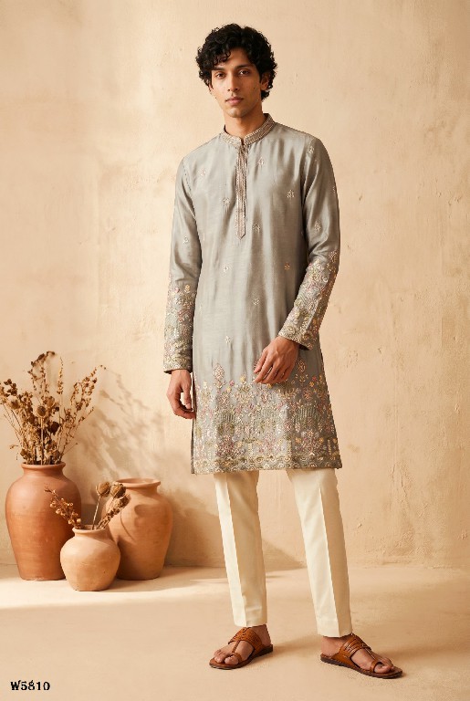 OUTLUK WEDDING COLLECTION VOL 58 WHOLESALE READYMADE EMBROIDERY WORK DESIGNER KURTA WITH PANT FOR MEN SUPPLIER
