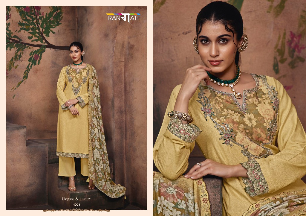 RANGATI PRINTS LOTUS VOL 5 WHOLESALE PASHMINA WINTER COLLECTION UNSTITCH  SALWAR SUITS EXPORTER
