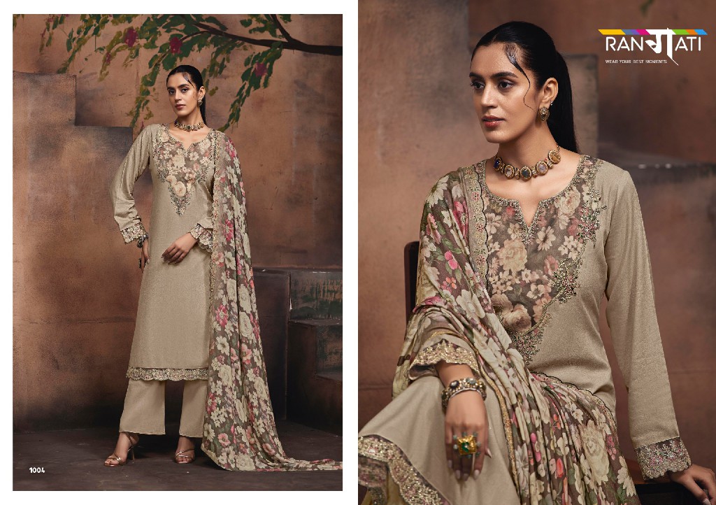 RANGATI PRINTS LOTUS VOL 5 WHOLESALE PASHMINA WINTER COLLECTION UNSTITCH  SALWAR SUITS EXPORTER