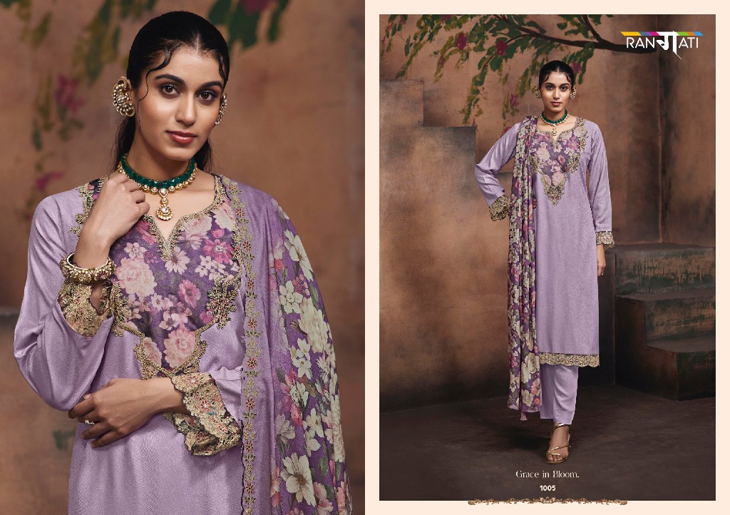 RANGATI PRINTS LOTUS VOL 5 WHOLESALE PASHMINA WINTER COLLECTION UNSTITCH  SALWAR SUITS EXPORTER