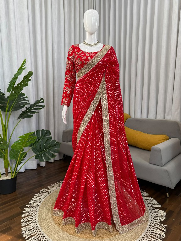 TEXTILEDEAL D.NO KD-626 WHOLESALE FAUX GEORGETTE DESIGNER PARTY WEAR SAREE FOR WOMEN ONLINE