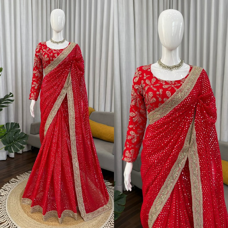 TEXTILEDEAL D.NO KD-626 WHOLESALE FAUX GEORGETTE DESIGNER PARTY WEAR SAREE FOR WOMEN ONLINE