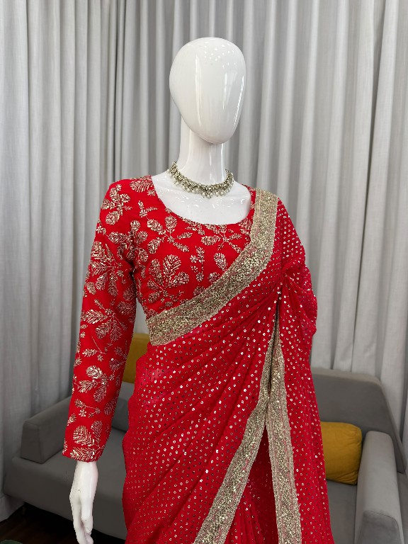 TEXTILEDEAL D.NO KD-626 WHOLESALE FAUX GEORGETTE DESIGNER PARTY WEAR SAREE FOR WOMEN ONLINE