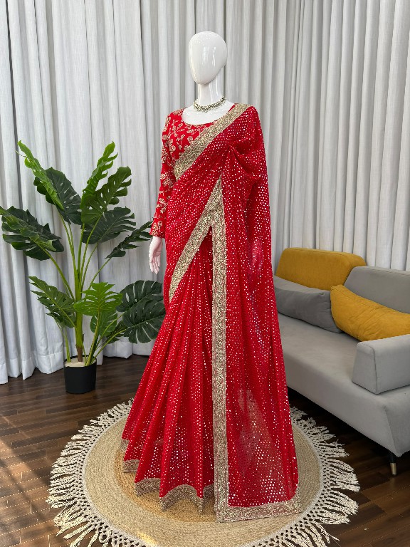 TEXTILEDEAL D.NO KD-626 WHOLESALE FAUX GEORGETTE DESIGNER PARTY WEAR SAREE FOR WOMEN ONLINE