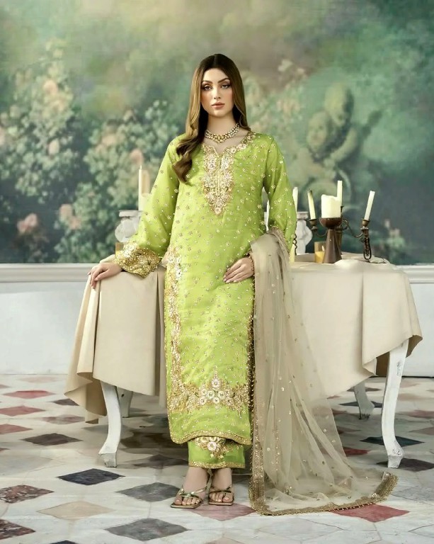 DVD D.NO 5115 WHOLESALE READYMADE JIMMY CHOO EMBROIDERY WORK PAKISTANI 3 PCS SUITS EXPORTER