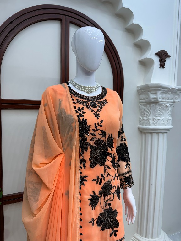 TEXTILEDEAL D.NO 6042 WHOLESALE READYMADE FOUX GEORGETTE DESIGNER TOP PLAZZO WITH DUPATTA FOR EXPORT