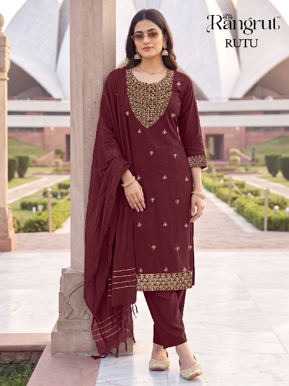 RANGRUT RUTU WHOLESALE READYMADE MALAI CREPE BIG SIZE ELEGANCE 3 PCS SUITS EXPORTER