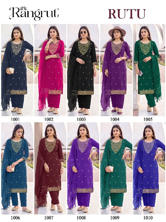RANGRUT RUTU WHOLESALE READYMADE MALAI CREPE BIG SIZE ELEGANCE 3 PCS SUITS EXPORTER