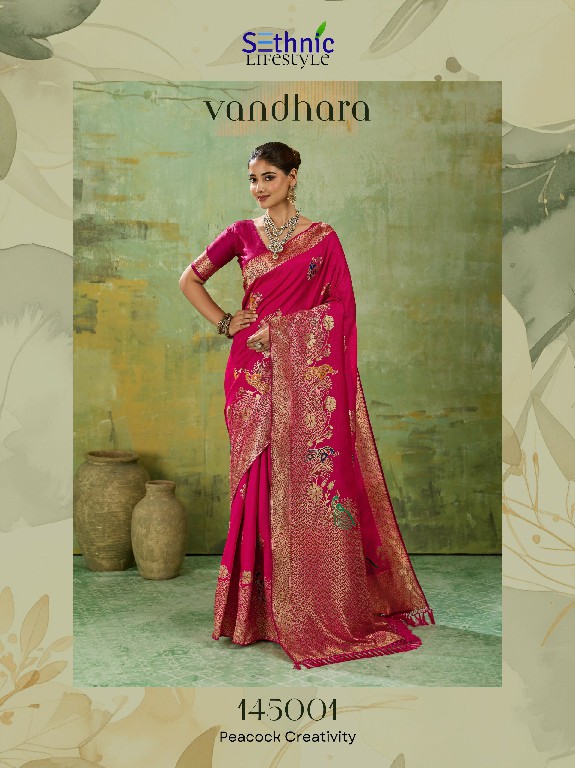 SETHNIC LIFESTYLE VANDHARA WHOLESALE TWILL BANARASI SILK FESTIVE WEAR INDIAN SAREES FOR WOMEN EXPORTER
