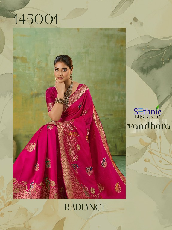 SETHNIC LIFESTYLE VANDHARA WHOLESALE TWILL BANARASI SILK FESTIVE WEAR INDIAN SAREES FOR WOMEN EXPORTER