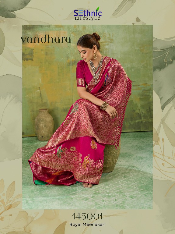 SETHNIC LIFESTYLE VANDHARA WHOLESALE TWILL BANARASI SILK FESTIVE WEAR INDIAN SAREES FOR WOMEN EXPORTER