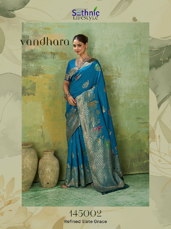 SETHNIC LIFESTYLE VANDHARA WHOLESALE TWILL BANARASI SILK FESTIVE WEAR INDIAN SAREES FOR WOMEN EXPORTER