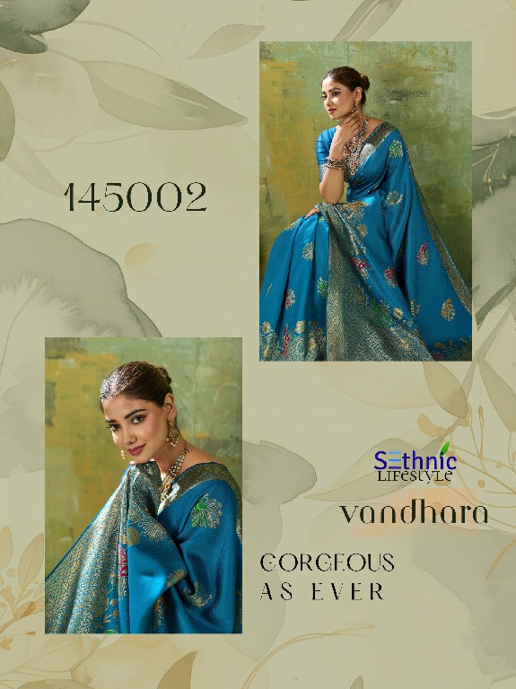 SETHNIC LIFESTYLE VANDHARA WHOLESALE TWILL BANARASI SILK FESTIVE WEAR INDIAN SAREES FOR WOMEN EXPORTER