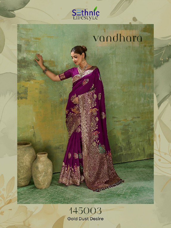 SETHNIC LIFESTYLE VANDHARA WHOLESALE TWILL BANARASI SILK FESTIVE WEAR INDIAN SAREES FOR WOMEN EXPORTER