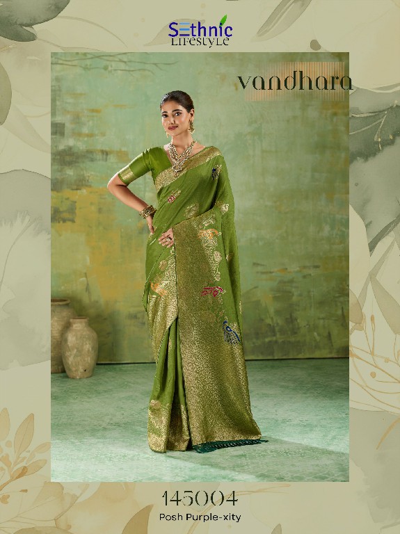 SETHNIC LIFESTYLE VANDHARA WHOLESALE TWILL BANARASI SILK FESTIVE WEAR INDIAN SAREES FOR WOMEN EXPORTER