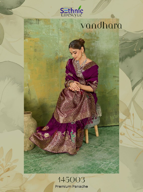 SETHNIC LIFESTYLE VANDHARA WHOLESALE TWILL BANARASI SILK FESTIVE WEAR INDIAN SAREES FOR WOMEN EXPORTER