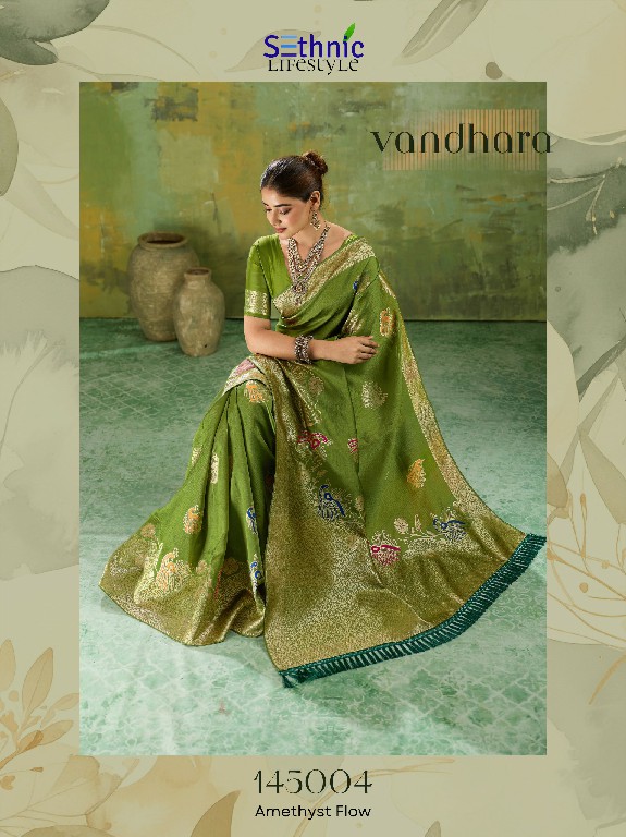 SETHNIC LIFESTYLE VANDHARA WHOLESALE TWILL BANARASI SILK FESTIVE WEAR INDIAN SAREES FOR WOMEN EXPORTER