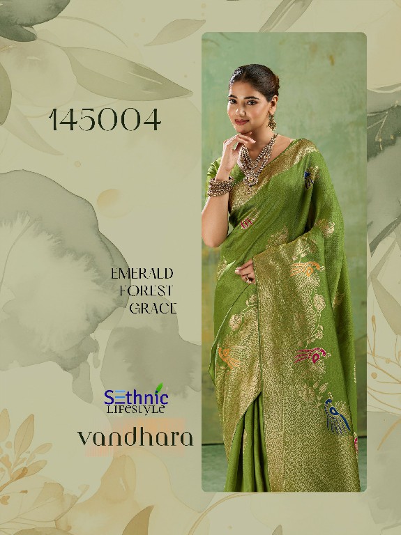 SETHNIC LIFESTYLE VANDHARA WHOLESALE TWILL BANARASI SILK FESTIVE WEAR INDIAN SAREES FOR WOMEN EXPORTER