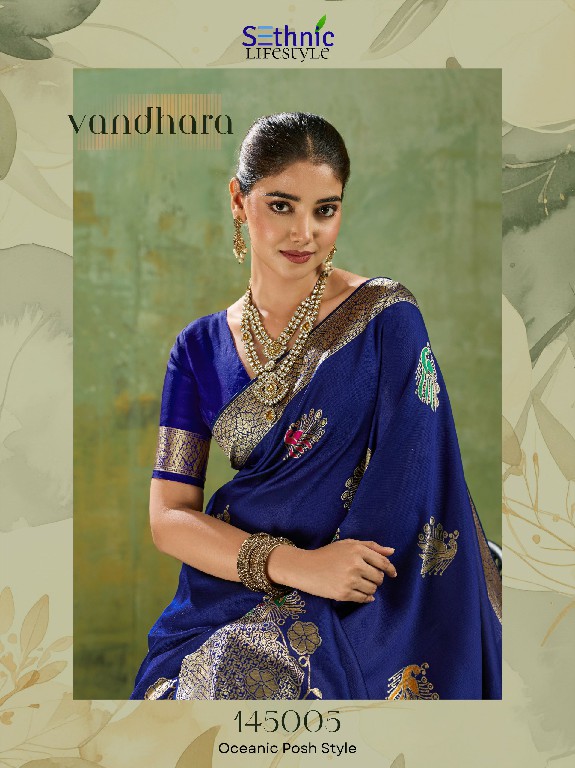 SETHNIC LIFESTYLE VANDHARA WHOLESALE TWILL BANARASI SILK FESTIVE WEAR INDIAN SAREES FOR WOMEN EXPORTER