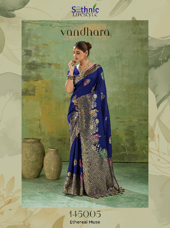 SETHNIC LIFESTYLE VANDHARA WHOLESALE TWILL BANARASI SILK FESTIVE WEAR INDIAN SAREES FOR WOMEN EXPORTER