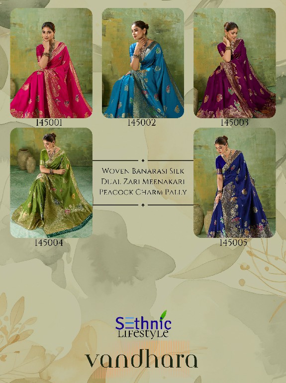 SETHNIC LIFESTYLE VANDHARA WHOLESALE TWILL BANARASI SILK FESTIVE WEAR INDIAN SAREES FOR WOMEN EXPORTER