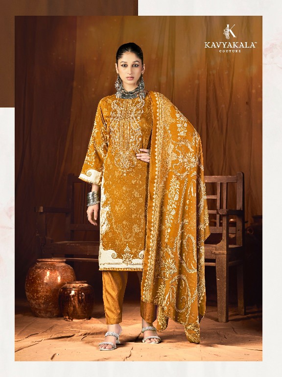 KAVYAKALA COUTURE FITOOR VOL 5 WHOLESALE WOOLLEN PASHMINA PRINTED WINTER DRESS MATERIAL ONLINE