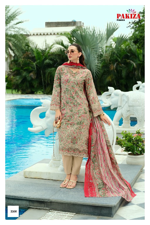 PAKIZA GULL BAHAAR VOL 35 WHOLESALE LAWN CHIKANKARI WORK UNSTITCH SALWAR SUITS FOR EXPORT