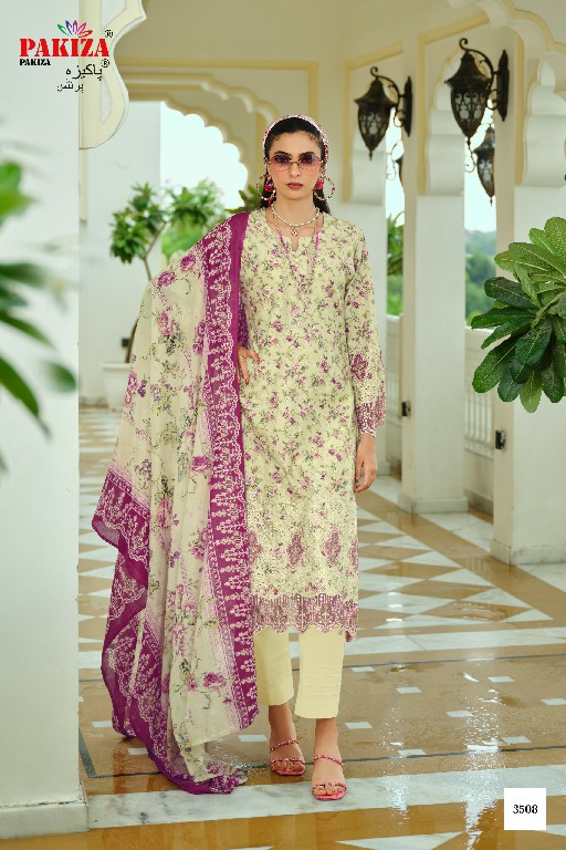 PAKIZA GULL BAHAAR VOL 35 WHOLESALE LAWN CHIKANKARI WORK UNSTITCH SALWAR SUITS FOR EXPORT