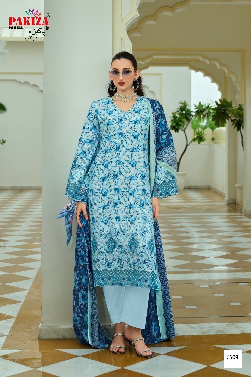 PAKIZA GULL BAHAAR VOL 35 WHOLESALE LAWN CHIKANKARI WORK UNSTITCH SALWAR SUITS FOR EXPORT